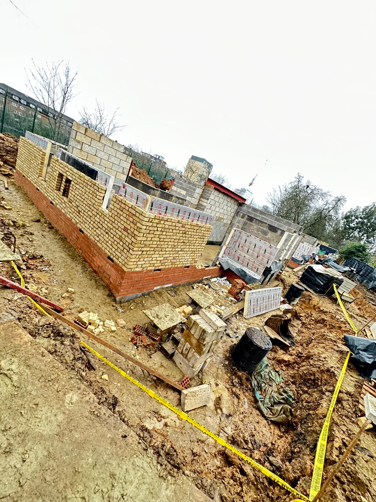 Brick wall construction project